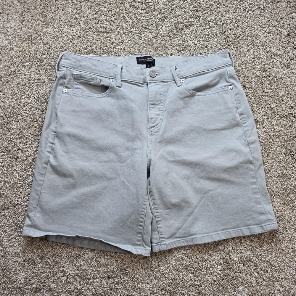 Banana‎ Republic Shorts Womens 6 Blue Bermuda Denim Stretch 5-Pocket Casual